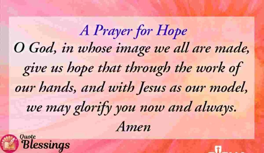 A prayer for hope asking God for strength through Jesus.