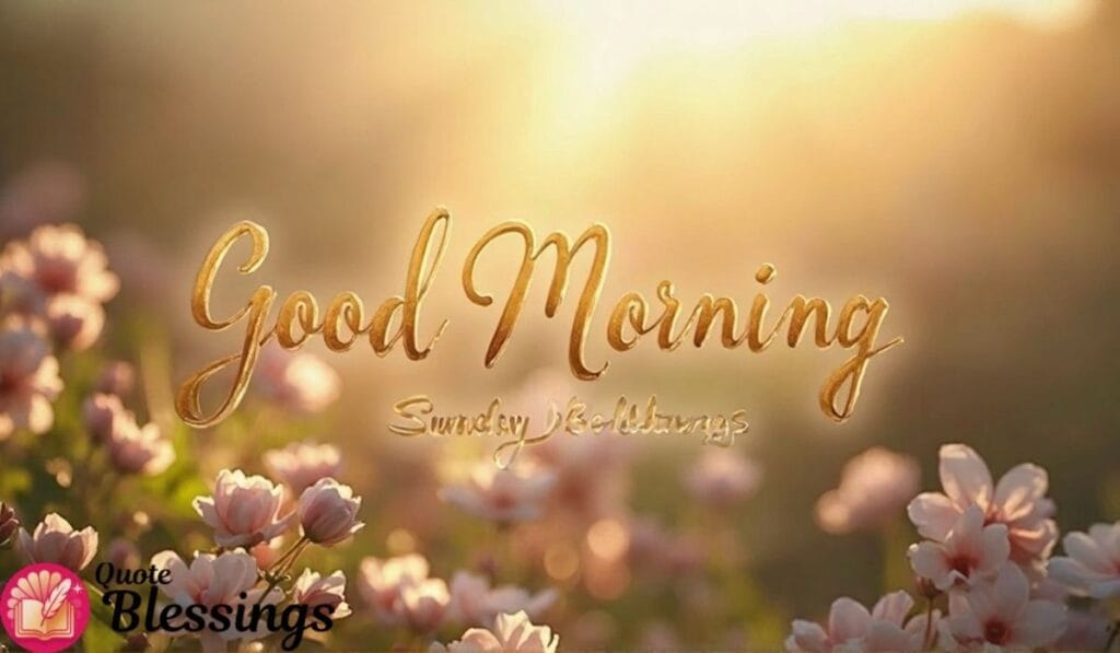beautiful Good Morning Sunday blessings with pink flowers shine.