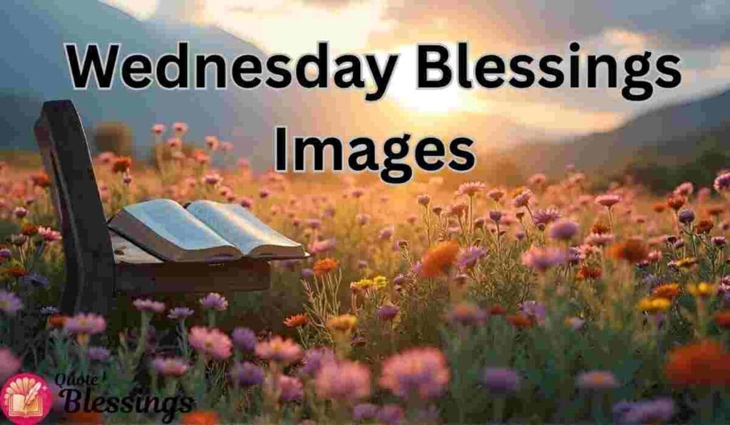 Bible on chair in flower field.