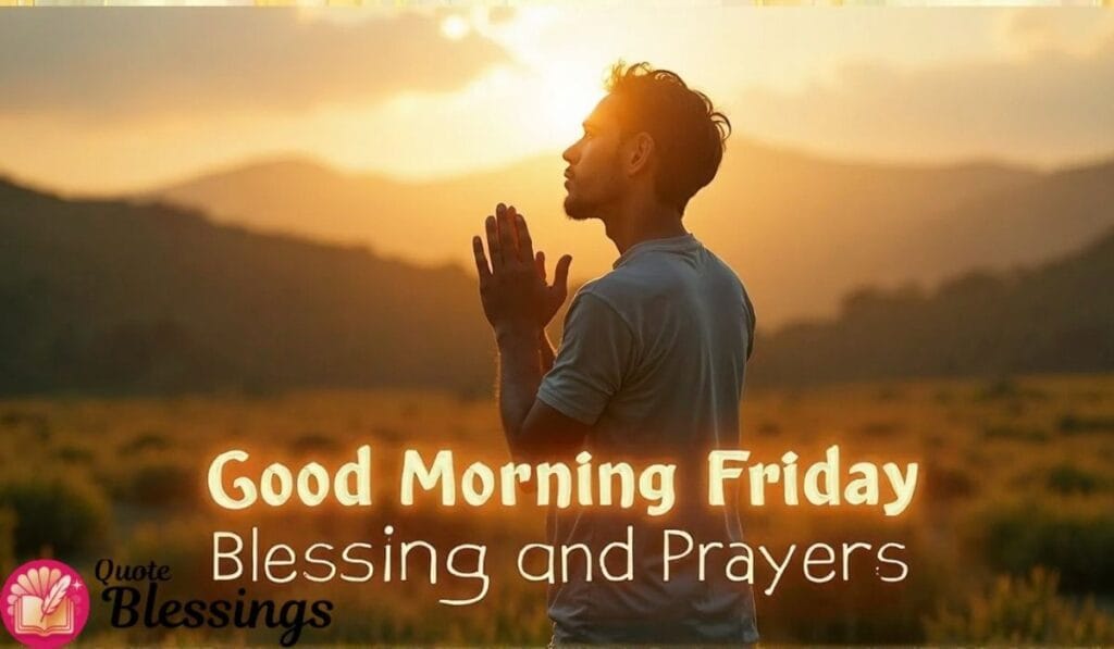 Man praying at sunrise Friday.