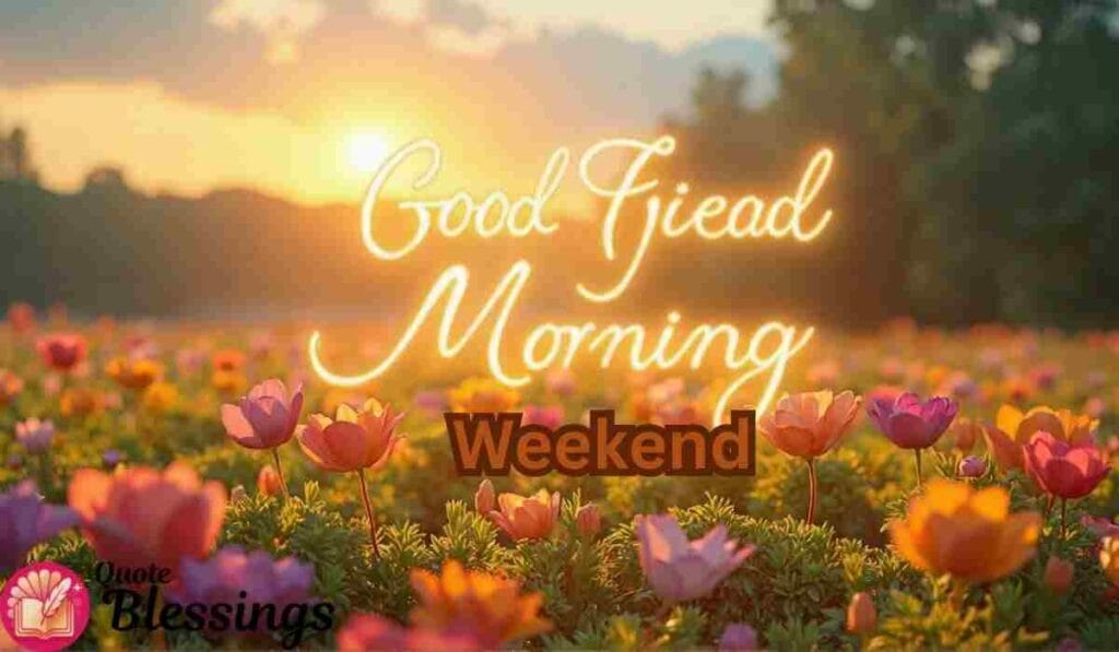 Good Morning Weekend with flowers.