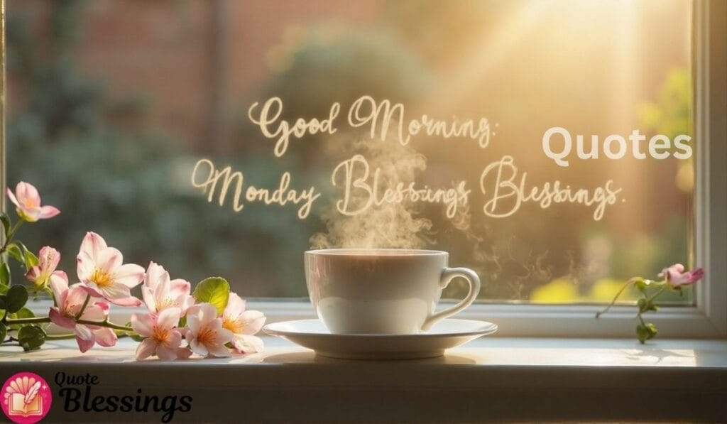Good Morning Monday Blessings Quote Image.