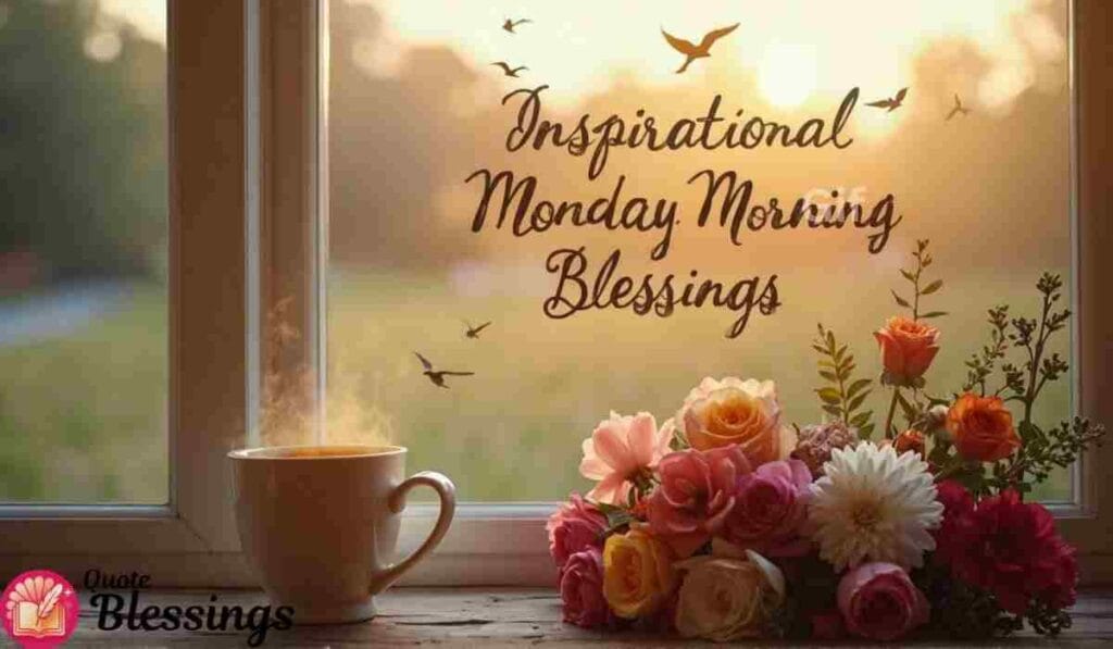 Inspirational Monday blessings image.