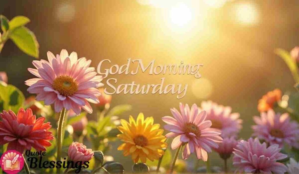 Saturday morning wishes and greeting with flower.