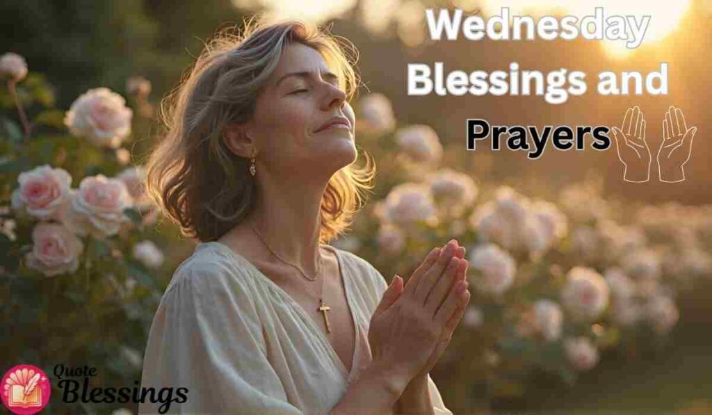 Woman praying in garden on Wednesday.