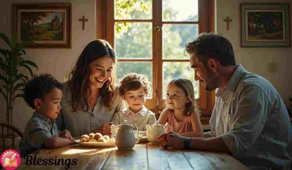 Family enjoying afternoon blessings.