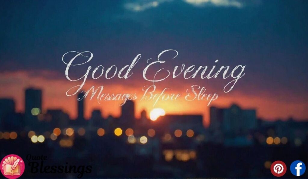 Good Evening Messages Before Sleep Image.