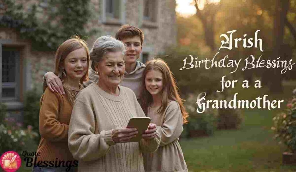 Grandmother with smiling grandkids.