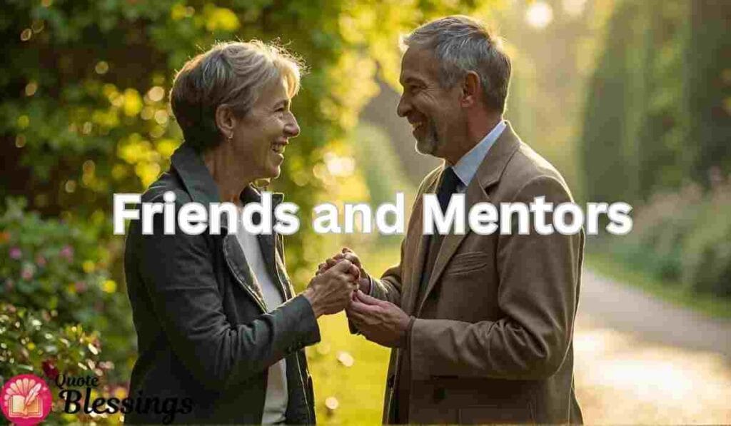 Elderly friends smiling outdoors