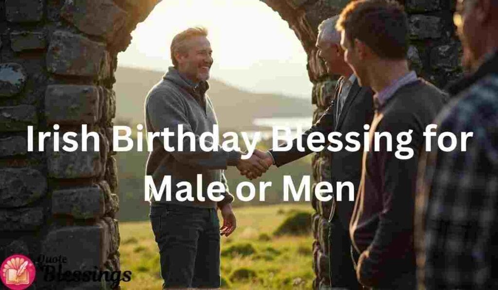 Men greeting on birthday outdoors.