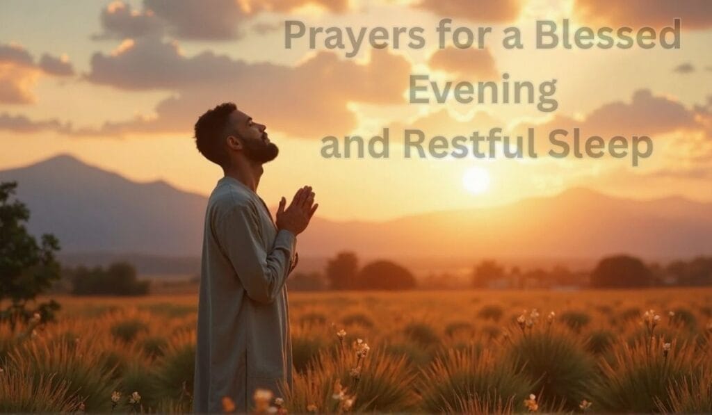Prayers for a Blessed Evening and Restful Sleep Image.
