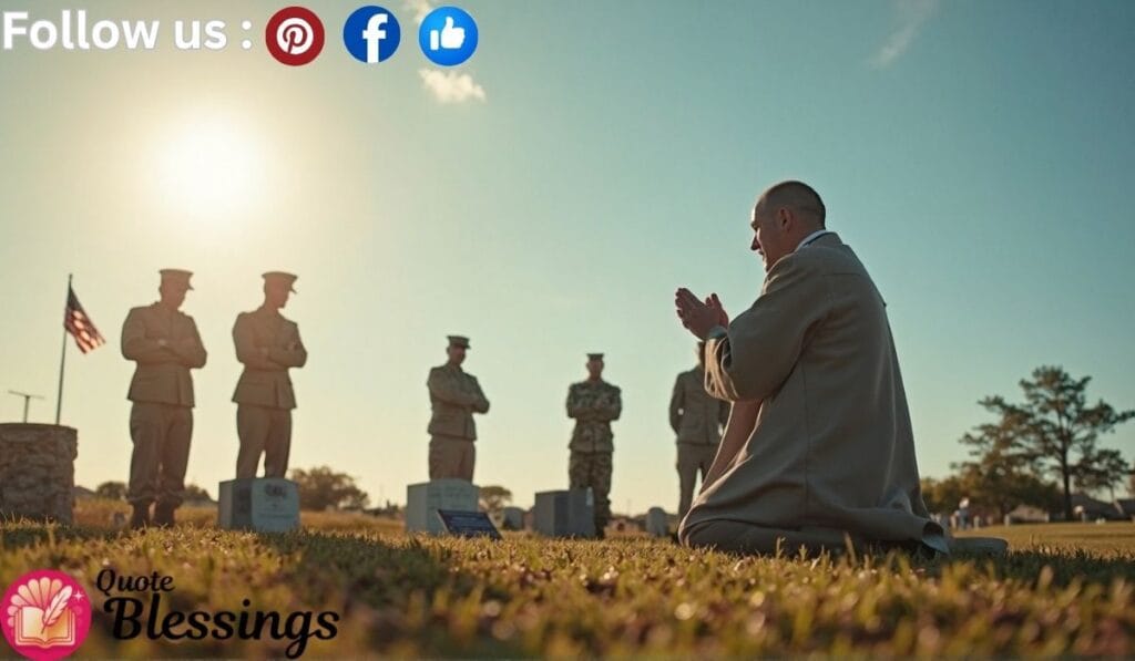 Catholic Memorial Day prayer scene.