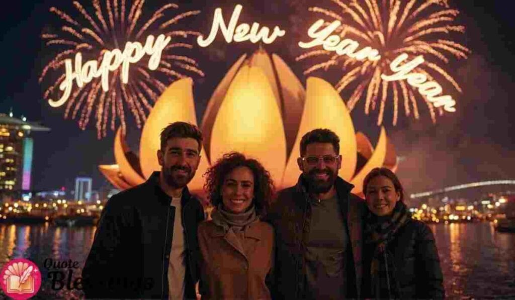 Friends celebrating New Year together.