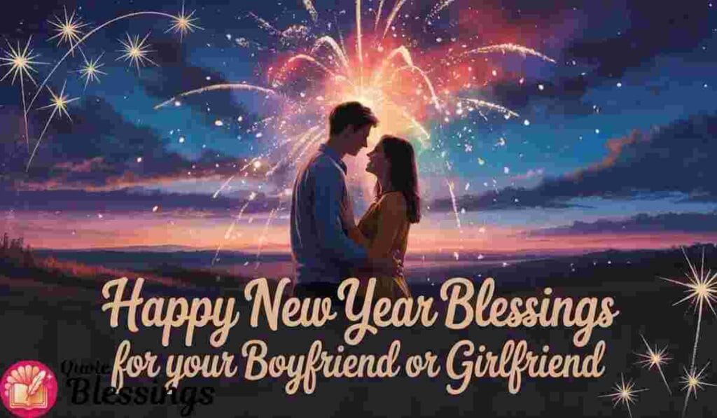 New Year couple Boyfriend or Girlfriend romantic fireworks.