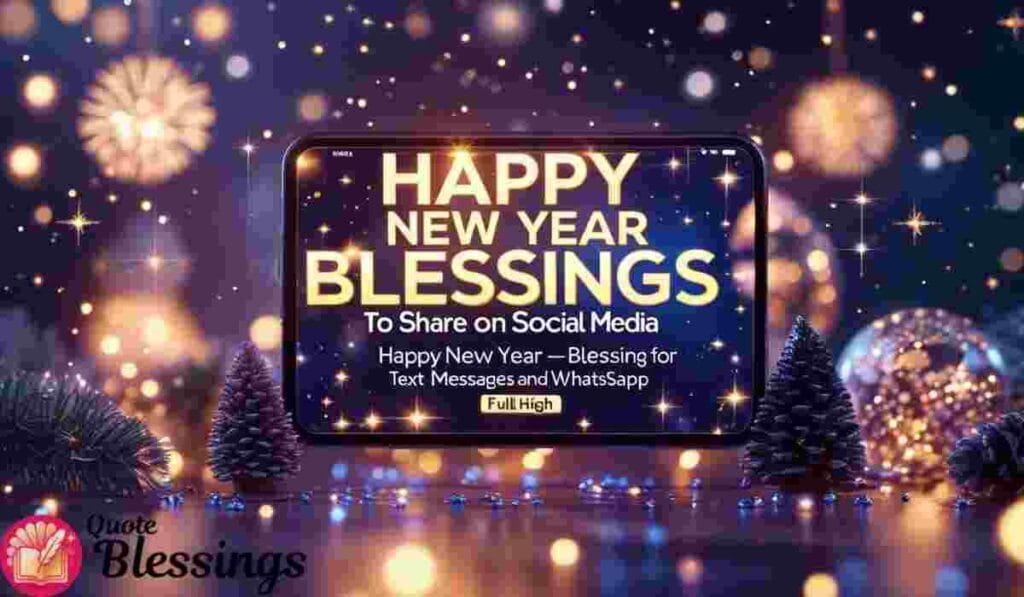 Happy New Year Blessings phone display.