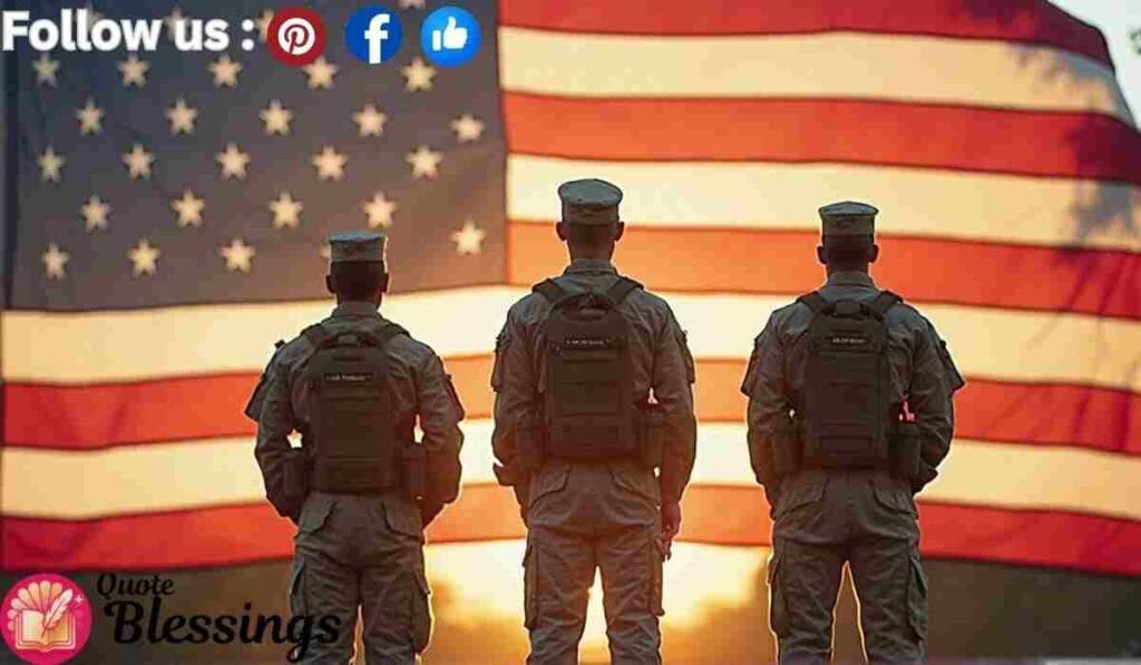 Memorial Day Blessings Images Flag before slaute the Army.